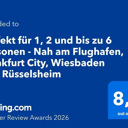 Apartamento Perfekt Für 1, 2 Und Bis Zu 6 Personen - Nah Am Flughafen, Frankfurt City, Wiesbaden Und Rüsselsheim Mörfelden-Walldorf